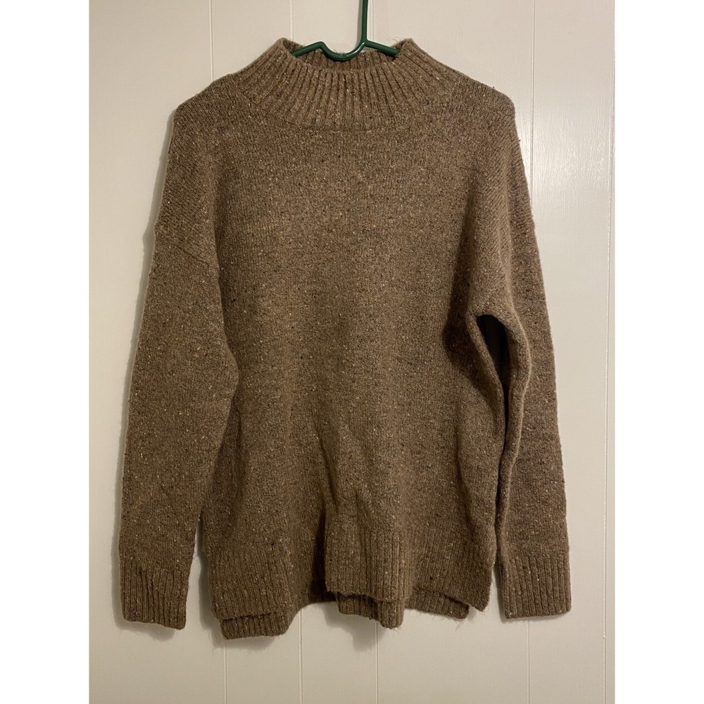 Women's Well Worn Small Brown Sweater Mock Neck Speckled
